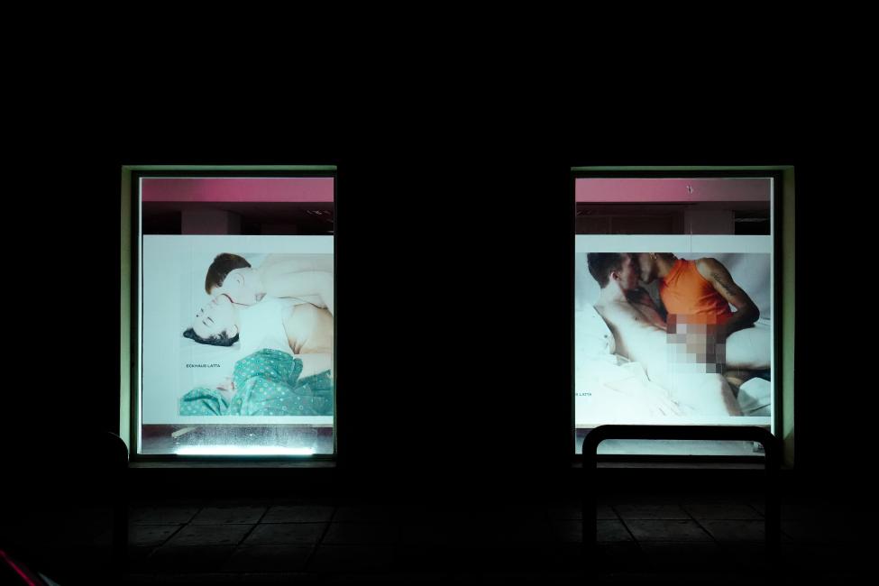 Heji Shin, Fashion Ad Campaign Eckhaus Latta, 2017, 6th Athens Biennale 2018 ANTI, photo by Nysos Vasilopoulos